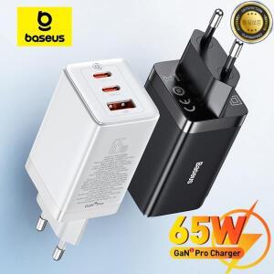 베이스어스 65W GaN 충전기 퀵 차지 타입 C PD USB 휴대용 고속 노트북 아이폰 17 16 15 14 13 프로용