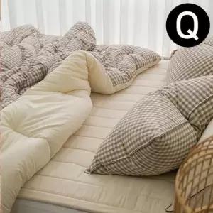 퀸이불세트 차렵이불 패드세트 퀸 Q 이불 브라운 패드 베이지