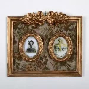 사진액자 그레이스 2칸 엔틱사진액자(골드) (ant-0022)