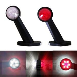 12V 24V 위치 라이트 트레일러 후방 조명, 트럭 밴 테일 램프 레드 화이트, 2 피스