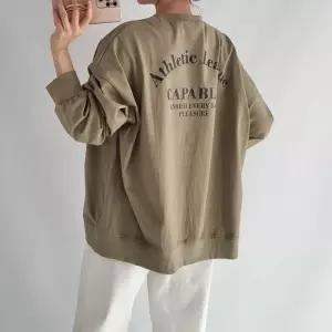 유야 여성 면 박스 라운드 맨투맨 긴팔 롱 티셔츠 -FTS0528- 봄 가을 205674