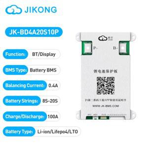 JIKONG JK BD4A20S10P 스마트 액티브 BMS 이온 전류 LTO 밸런서 8S 밸런스 배터리 Lifepo4 시스템 4A 20S 100A