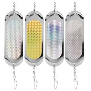 페니튜에 4pcs 반사 낚시 다저스, 4.6인치 다저 트롤링 플래셔 연어 할리벗 호수 송어 낚시꾼에게 꼭 필요한 액세서리