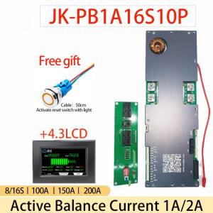 JKBMS JK PB1A16S10P LiFePo4 이온 LTO 에너지 8S 1A BMS 48V 배터리 액티브 밸런서 가정용 100A 16S 24V 인버터