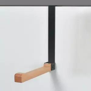 [JED] 드레스룸 스틸 방문 블랙 접이식 후크 옷걸이 우드 도어행거