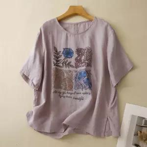 엘럽 여사친 면 캐주얼 여름 인형 슬림핏 티셔츠 프린트티 라운드 프린트 마 원템2