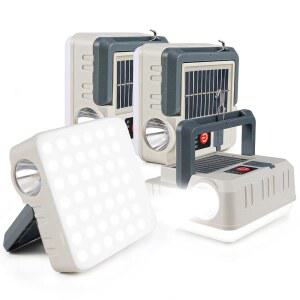 랄리부비 휴대용 태양광 발전 랜턴 4팩, 정전용 랜턴, 5가지 라이트 모드 LED 캠핑 손전등, 허리케인 하이킹 비상등용 IPX4 방수 텐트 라이트, 그레이