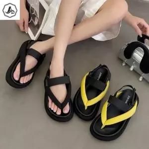 [애슬릿] 여름 샌들 발 편한 플랫폼 Y 스트랩 찍찍이 쪼리 (37539487A)