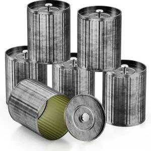 6팩 각 10온스 용량 DIY 간단한 빈 양초 깡통 만들기 키트 빌리지 스타일 내구성 및 낙하 저항성 가족 부모