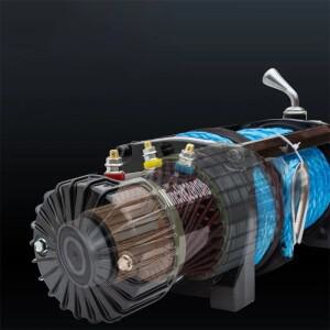 12V 자가 구조 전동 윈치 오프로드 차량 크레인 견인 나일론 소프트 로프 호이스트 소형 리모컨 자동차