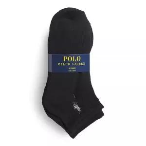 228241 POLO RALPH LAUREN 남성용 6팩 쿼터 양말, 사이즈 6-12 (블랙, 사이즈), 블랙.