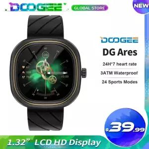 스마트워치 DOOGEE-Ares Smart시계 1.32 인치 LCD HD 디스플레이 3ATM 방수 내장 24 가지 스포츠 모드 실시