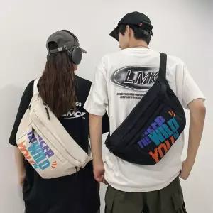 컬러레터링 넉넉한수납 빅사이즈 캐주얼 남녀 슬링백