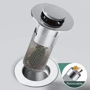 스테인리스 스틸 바닥 거름망 스트레이너 샤워 머리카락 필터 냄새 방지 세면대 마개 바운스 싱크 팝업