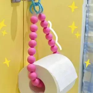 핑크색 비즈 장식 휴대폰 보관함 홀더 다용도 액세서리 줄 종이 홈 화장지