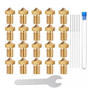 E3D 노즐 1.75mm 필라멘트 V5-V6 3D 프린터용 ExcelFu M6 황동 압출기 프린트 헤드 20개 팩