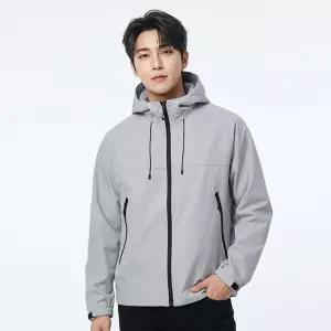 [디바옴므]나그랑 지퍼배색 라인 후드 집업 자켓 점퍼 바람막이 오버핏 남성 남자