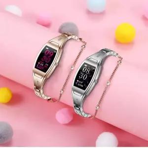 스마트 워치 손목 밴드 여성을위한 Mk26 심장 박동수 혈압 혈액 산소 수면 모니터링 여성 생리 주기