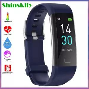 스마트 워치 손목 밴드 블루투스 5.0 IP68 체온계 팔찌 심박수 모니터 스포츠 피트니스 트래커 남성용 여성