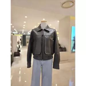 [백화점 홈쇼핑 정품] 에이비에프지 카라넥 밑단밴딩 크롭 천연 양가죽 점퍼 AGNA5FFL9G