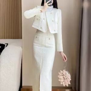 트위드 투피스 세트 코디 자켓 트위드투피스 여성 하객룩