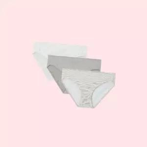 자주 JAJU 여 코튼 면 새싹 힙허거 팬티 속옷 언더웨어 3매 카키그레이 2507967987 4434254