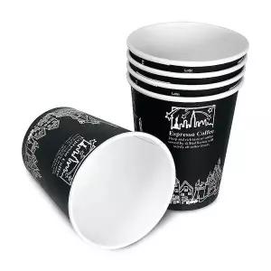 블랙종이컵 10온스 1000개 커피전용 디자인컵 도시커피컵