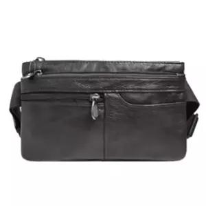 가죽 바디백 여행 보조 검정 힙색 가방 허리색 복대