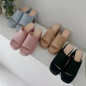 인기상품 뮬 구두 여름 오픈 가보시 통굽 슬리퍼 형 슈즈 코디 [WFJTJ3N_260405]