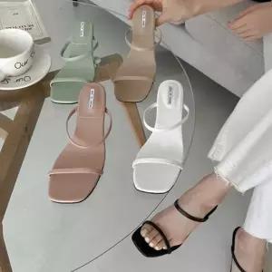 인기상품 모임 패션 구두 여름 스트랩 오픈 뮬 하이 힐 코디 [WFJTJ1A_260405]