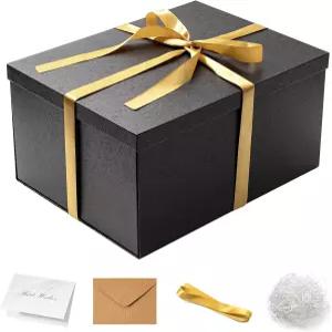 크리스마스 생일 발렌타인데이 어버이날 선물용 뚜껑이 있는 16x12x8 인치 대형 상자 큰 1 팩 크링클 종이