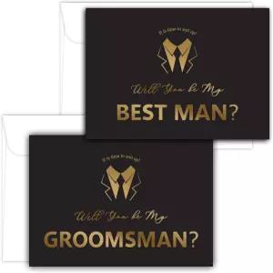 파티 선물 비욘드 봉투가 포함된 8개의 신랑 제안 카드 6개는 나의 2개는 명예의 전당 헌액