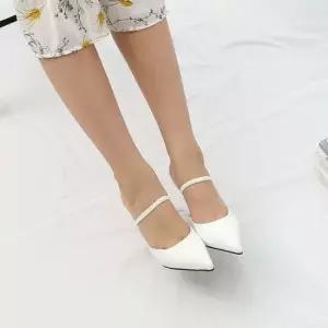 인기상품 페미닌 스트랩 포인트 메리제인 스타일 하이힐 뮬 5FWY [WFJZ4PY_260405]