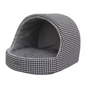 애견하우스 강아지 체크 하우스 블랙 대형 고양이 방석 숨숨집 1P