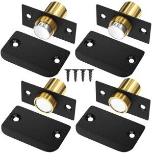 마그네틱 도어 캐치 내부 지아이 4팩 볼 조절식 자석 래치, 블랙 롤러 상단 하드웨어를 통해 숨겨진 팬트리 찬장 옷장 닫힘