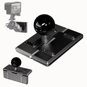 철 표면을 위한 1인치 TPU 볼이 있는 록텐워 알루미늄 합금 마그네틱 마운트 베이스, RAM B 사이즈 볼 더블 소켓 암과 호환되는 접이식 베이스