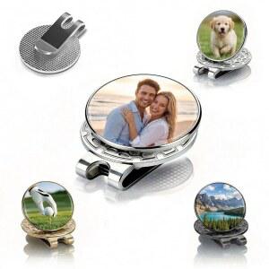 사진, 텍스트, 이름을 개인화할 수 있는 마그네틱 캡 클립이 BHSQU 맞춤형 골프공 마커; 남성, 아버지, 여성 골퍼용