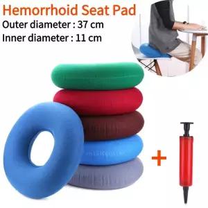 비행기방석 쿠션 의료용 치질 시트 패드 펌프 팽창식 마사지 원형 링 베개 욕창 방지 도넛 의자 37cm