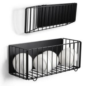 피코웨 대형 건조기 볼 정리함 자석 보관함, 세탁실 정리 및 보관을 위한 접이식 홀더, 없이 4-6개의 볼을 보관할 수 있는 블랙, M