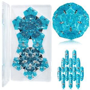 마그네틱 피젯 스피어 자석 장난감 - 홀로그램 글리터 크리스탈 블루 감각 12피스 세트 상상을 초월하는 창의력, 영감, 레크리에이션, 재미있는 책상