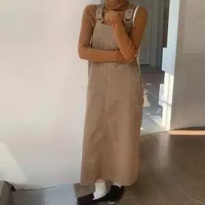 오프숄더원피스 코듀로이 멜빵 원피스 포켓포인트 골덴 루즈핏 캐주얼