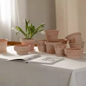 베르그포터 토분 붉은 흰색 홈가드닝 식물집사