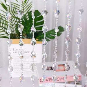 오수누스 이리데센트 크리스탈 구슬 커튼 컬러풀 행잉 도어 비즈 스트링 아크릴 룸 칸막이 3FT x