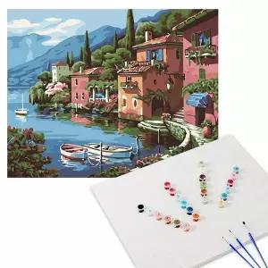 그림그리기 세트 나만의 명화 색칠하기 호숫가의 집