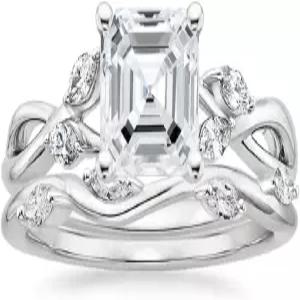 2CT-3CT 웨딩 링 세트 솔리테르 모이사나이트 자연에서 영감을 받은 여성용 약혼 반지 925