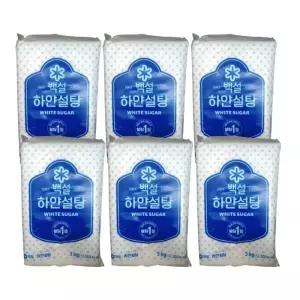 백설 하얀 설탕 3kg x 6봉