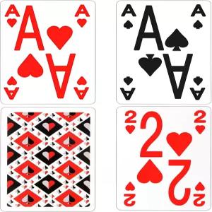 LYJXIAITY 2피스 엘리트 저시력 플레잉 카드 세트 시각 장애인을 위한 대형 글꼴 읽기 쉬운