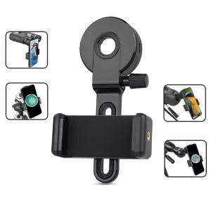 필드스코프 망원경 고속 전화 홀더 단안 쌍안 스포팅 스코프 야외 셀 어댑터 카메라 비디오 클립