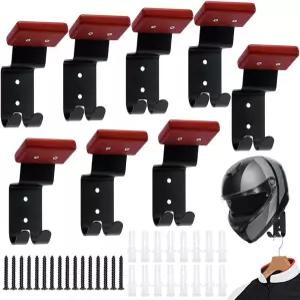 인터웜 8팩 홀더 벽걸이 2개의 무거운 후크 있는 모터사이클 기어 랙 자전거 전술 야구 축구 헬멧 모자를