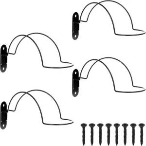 블랙 월 장착 헬멧 랙 4팩 오토바이 승마 야구 하키 및 코스프레 튼튼한 철제 홀더 나사가 포함된 공간